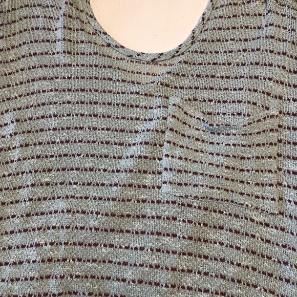 Free People Green Striped Drape Back Sweater  Open Back Hacci Top - Picture 8 of 15